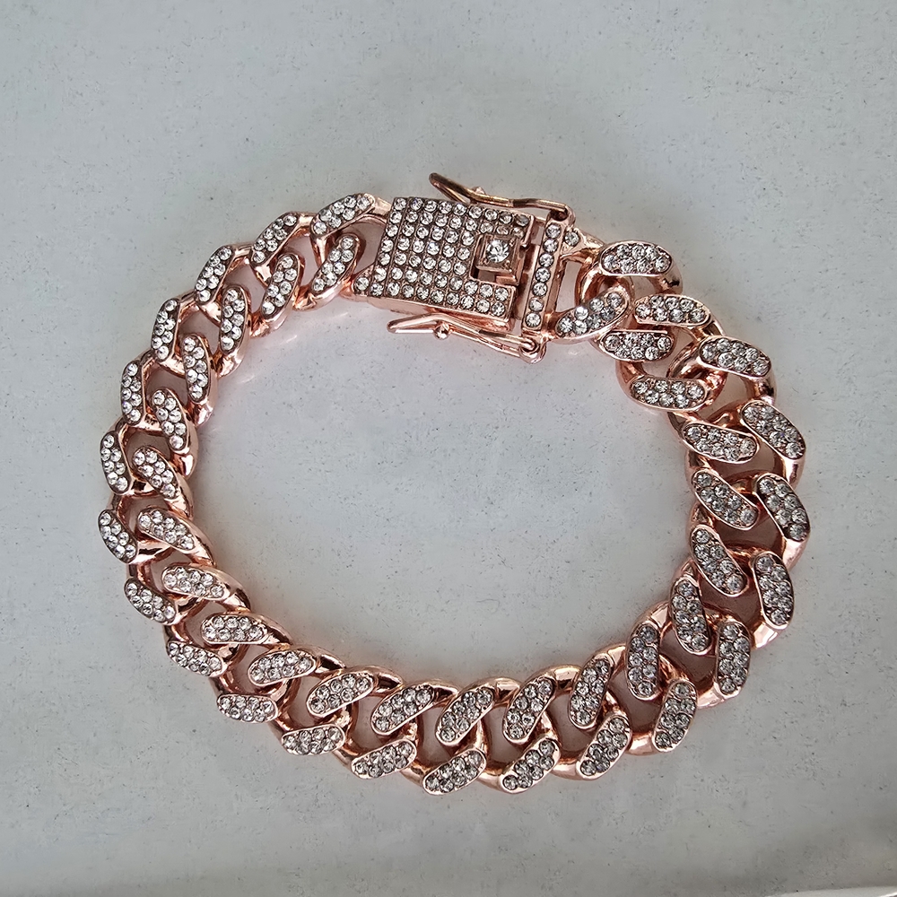Rose Gold Rhinestone Bracelet Set - Picture 2 of 9